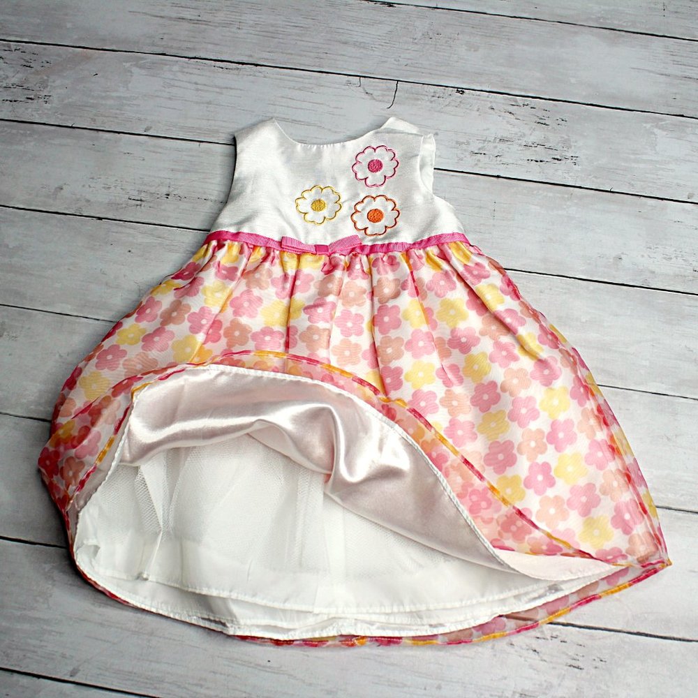 Kidture Vintage Baby Girl's Organdy Party Dress Size 6-9 Months Floral